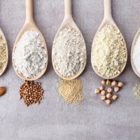 Wooden,Spoons,Of,Various,Gluten,Free,Flour,(almond,Flour,,Amaranth